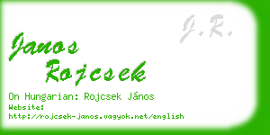 janos rojcsek business card